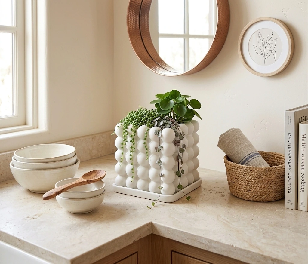 Modern Bubble Texture Planter for Succulents(black)