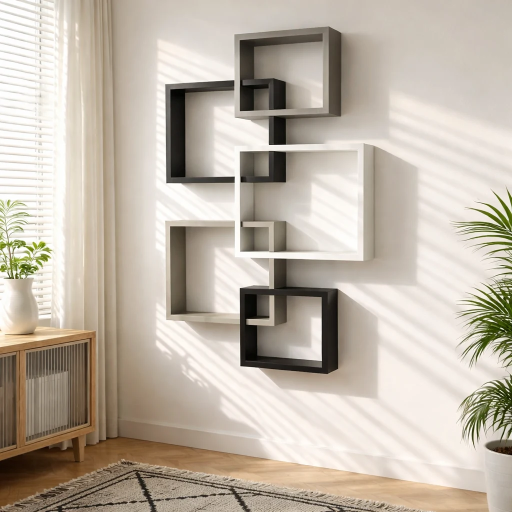 Interlocking Cube Wall Shelf1