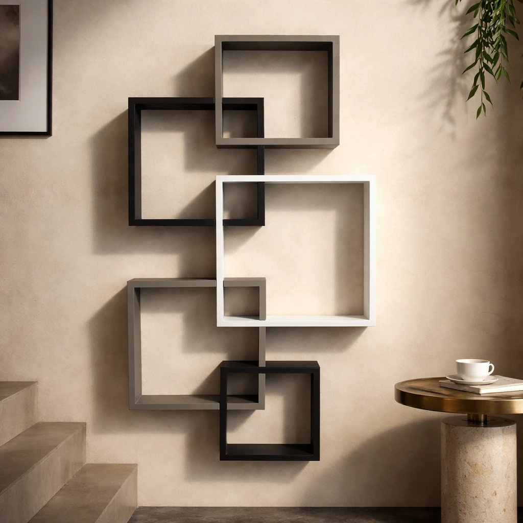 Interlocking Cube Wall Shelf2