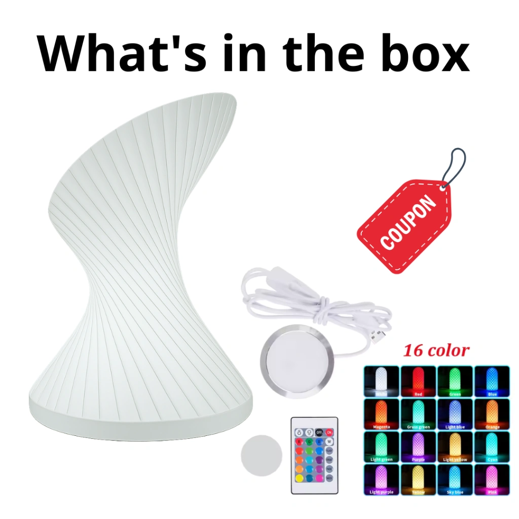 Vortex Light - 3D Printed RGB Spiral Accent Lamp(box)
